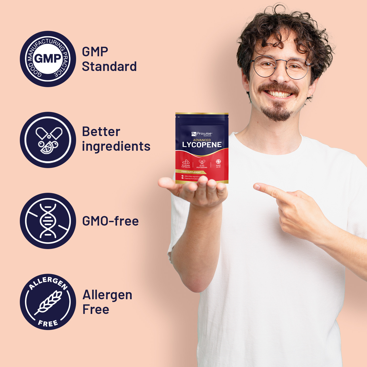 Advanced Lycopene 30mg per Serving | Tomato-Derived Lycopene | 90 Vegan Capsules, GMO-Free, Expertly Formulated | Made in UK by Prowise - Image 3