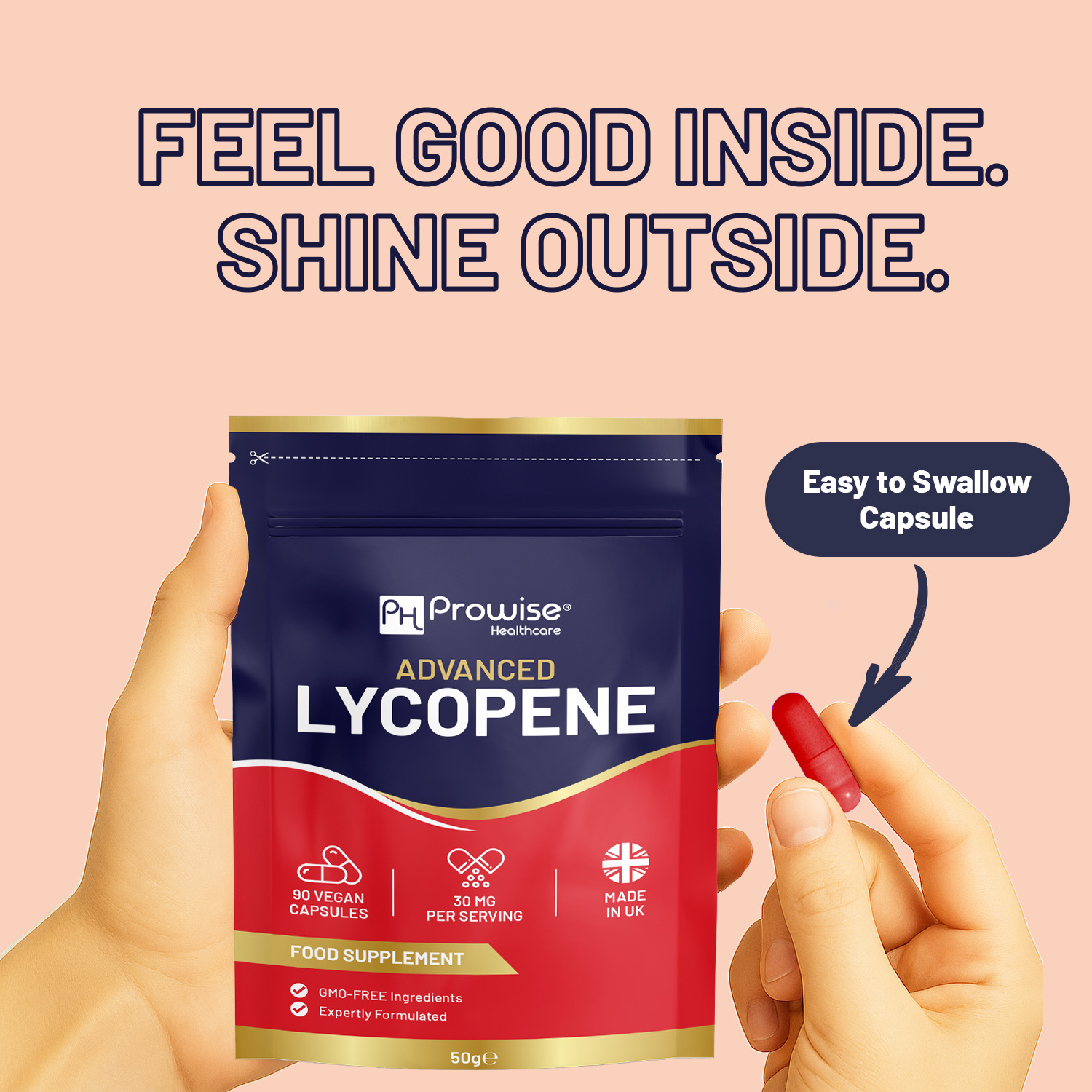 Advanced Lycopene 30mg per Serving | Tomato-Derived Lycopene | 90 Vegan Capsules, GMO-Free, Expertly Formulated | Made in UK by Prowise - Image 6