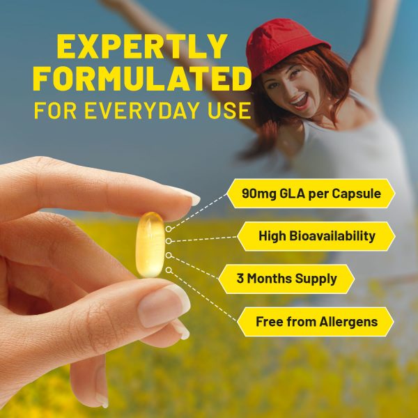 Evening Primrose Oil 1000mg | 90 Softgel Capsules | Pure Cold Pressed I 90mg GLA per Capsule I Women's Health I Premium Quality - Image 4