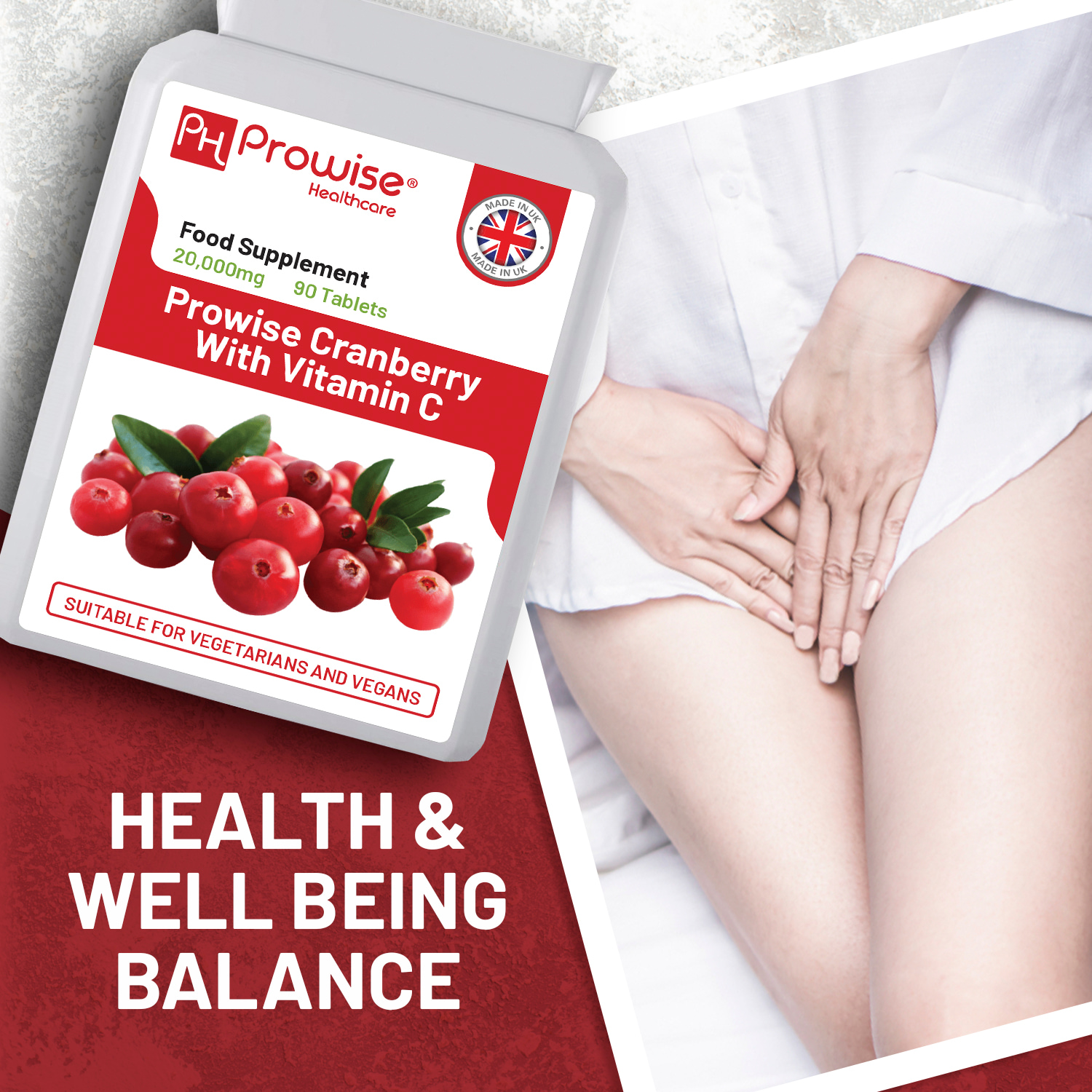 Double Strength Cranberry 20,000mg Added with Vitamin C - 90 Vegan Tablets I Easy to Swallow Tablets | GMO Free Ingredients I Made in UK by Prowise Healthcare - Image 5