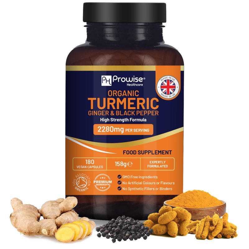 Organic Turmeric with Ginger and Black Pepper 2280mg (High Strength ...