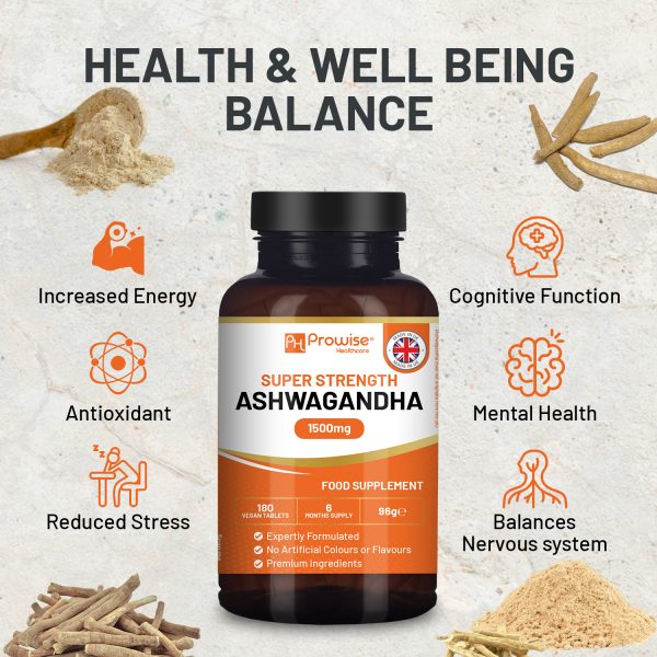 Ashwagandha 1500mg 180 Vegan Tablets | 6 Months’ Supply | Pure High Strength Ashwagandha Root Extract | Ashwagandha Supplement | Made in UK by Prowise Healthcare - Image 3