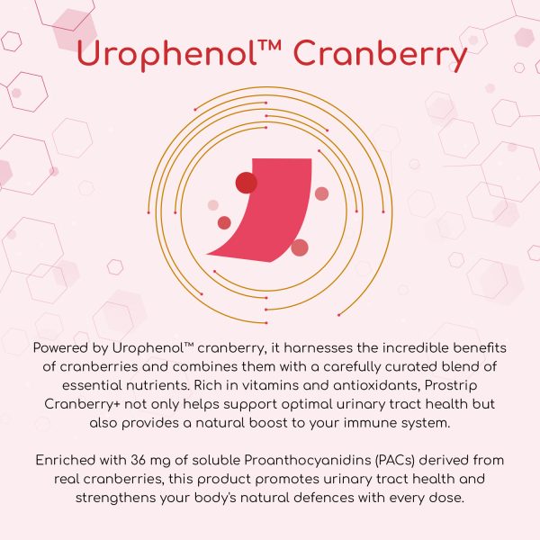 PROSTRIP®️ CRANBERRY+ Urophenol™ Providing 36 mg Proanthocyanidins (PACs) - Added with D-Mannose, Organic Hibiscus, Vitamin D3, B6 & C – 30 Oral Vegan Strips – No water Needed – by Prowise Healthcare - Image 3