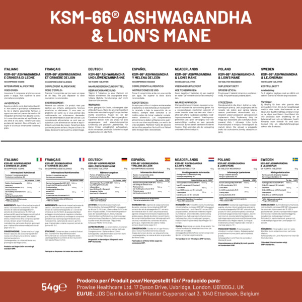 KSM-66 Ashwagandha and Lions Mane Tablets - High Strength 2200mg | KSM-66 Ashwagandha Root Extract and Lions Mane Mushroom Extract - 120 Vegan Tablets with Black Pepper - UK Made by Prowise - Image 5