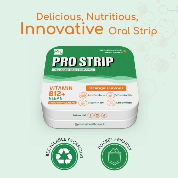 PROSTRIP®️ Vitamin B12+ 1500mcg with Vitamin B6, Folic Acid, Chromium, and Lion's Mane Mushroom – 30 Oral Vegan Strips – No water needed – High Absorption with Maximum benefits by Prowise Healthcare - Image 7