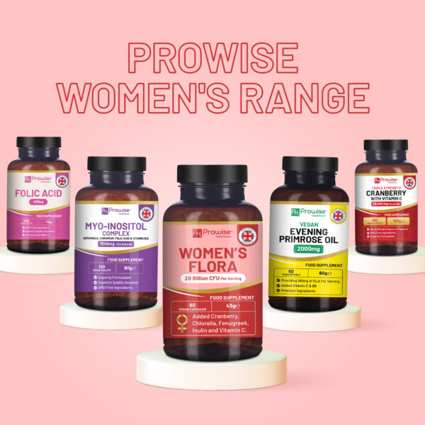 Women’s Flora 60 Capsules | Proven Intimate Flora for Women | 20 billion CFU added with 15000mg Cranberry, Vitamin C, Fenugreek, Chlorella & inulin | Bio Cultures for Women's Intimate Flora by Prowise - Image 7