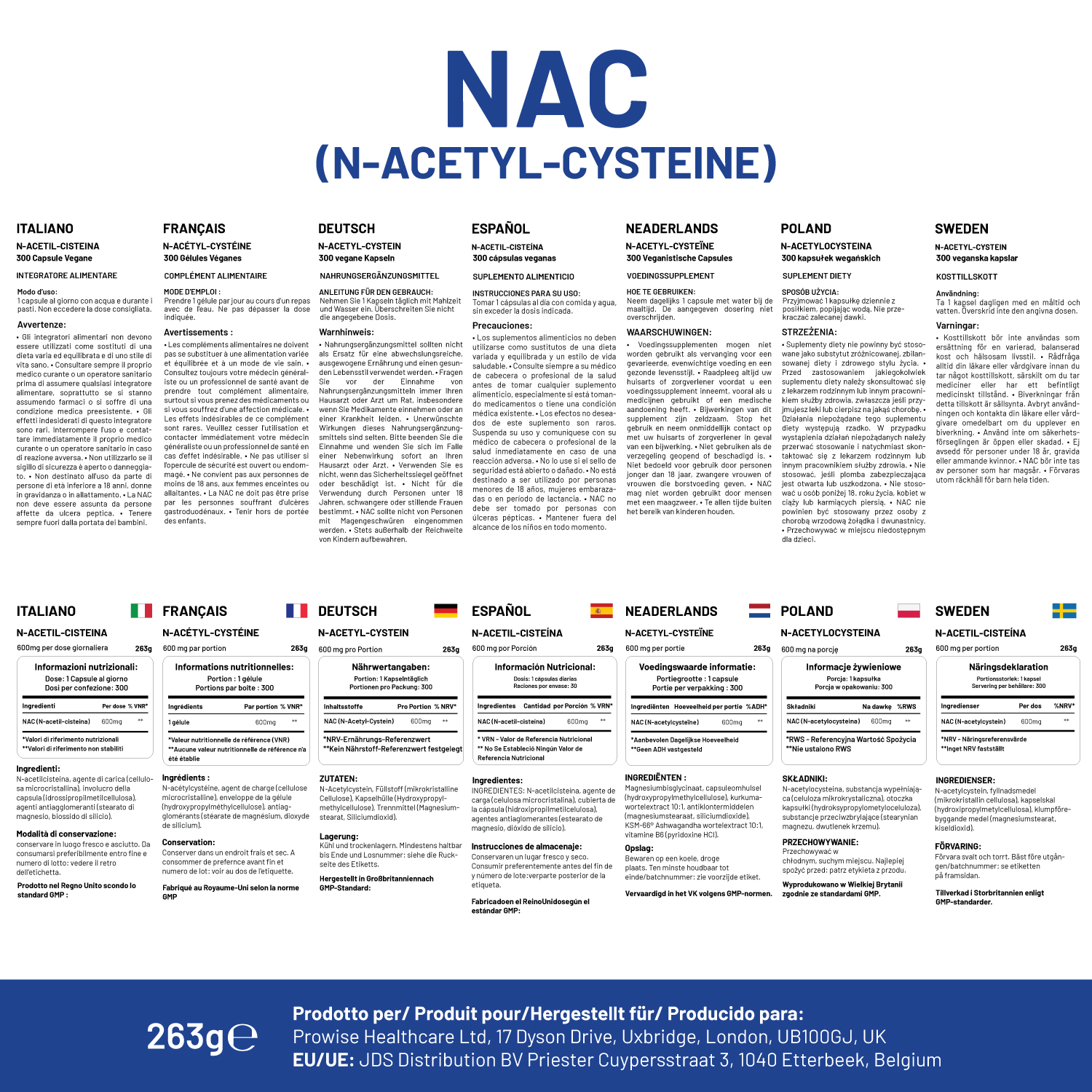 NAC N-Acetyl-Cysteine 600mg | 300 Capsules | Vegan N-Acetyl-Cysteine Nutritional Supplements| 10 Month’s Supply | High Bioavailability & letter box friendly | UK Manufactured by Prowise Healthcare - Image 6
