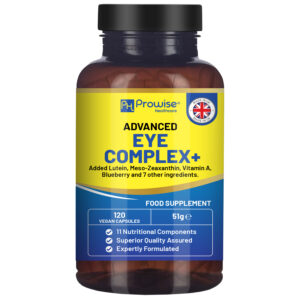 Advanced Eye Complex+ 120 Vegan Capsules | Lutein and Zeaxanthin Supplement added with Blueberry, Meso-Zeaxanthin, Zinc, Copper, Vitamin A, E, C, B2 & B12 for Eye Health | Made in UK by Prowise