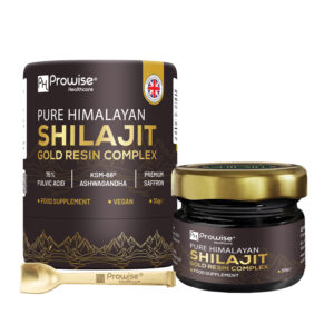 Pure Himalayan Shilajit Gold Resin 30g | 100% Pure, Natural & Ayurvedic | Rich in Fulvic (75%), Humic Acid & 85+ Trace Minerals – 3rd Party Lab Tested | Added KSM-66 Ashwagandha and Saffron by Prowise