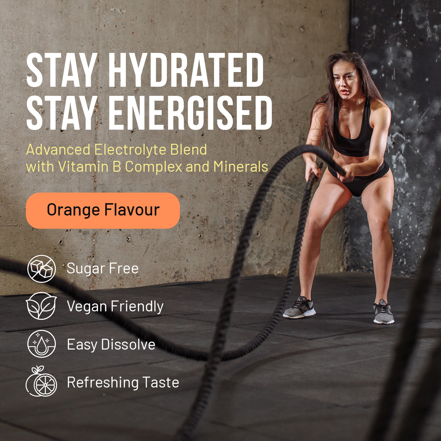 Pro Electrolyte Orange Flavour 30 Servings | Advanced Electrolyte Blend with Vitamin B Complex, Sodium, Chloride, Potassium, Calcium, Magnesium, Zinc & Vitamin C Made in UK by Prowise - Image 2